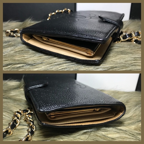 Authentic CHANEL CAVIAR Bifold Leather Wallet - Picture 4 of 11